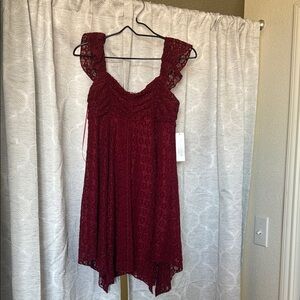 Brand New Short Red Lace Dress